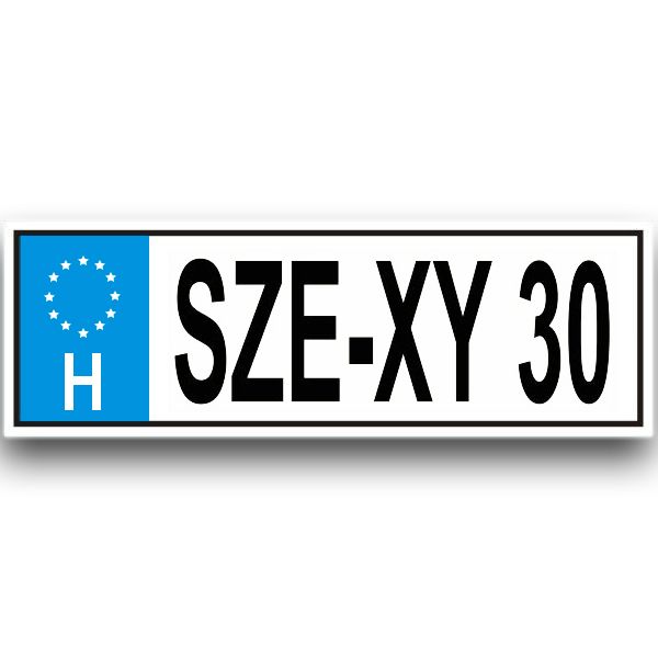 SZE-XY30 - Tréfás rendszámtábla