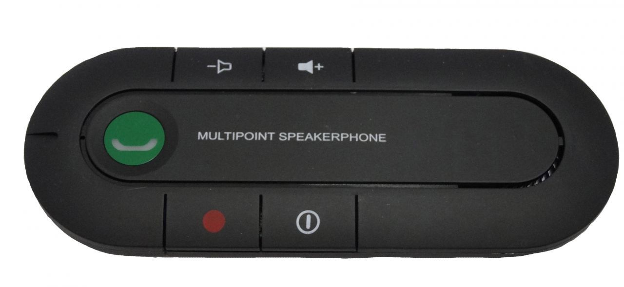 Autós kihangosító Bluetooth hangszóró csiptethető napellenzőre - Fekete