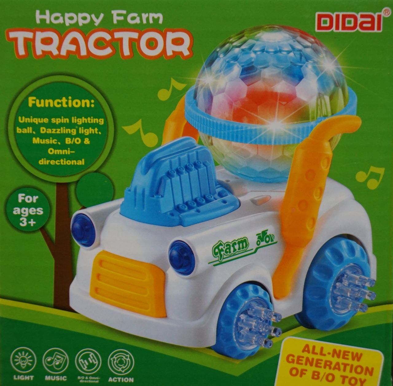 Happy farm tractor világítós zenélős önműködő autó No.LD-127A - Gyerek játék