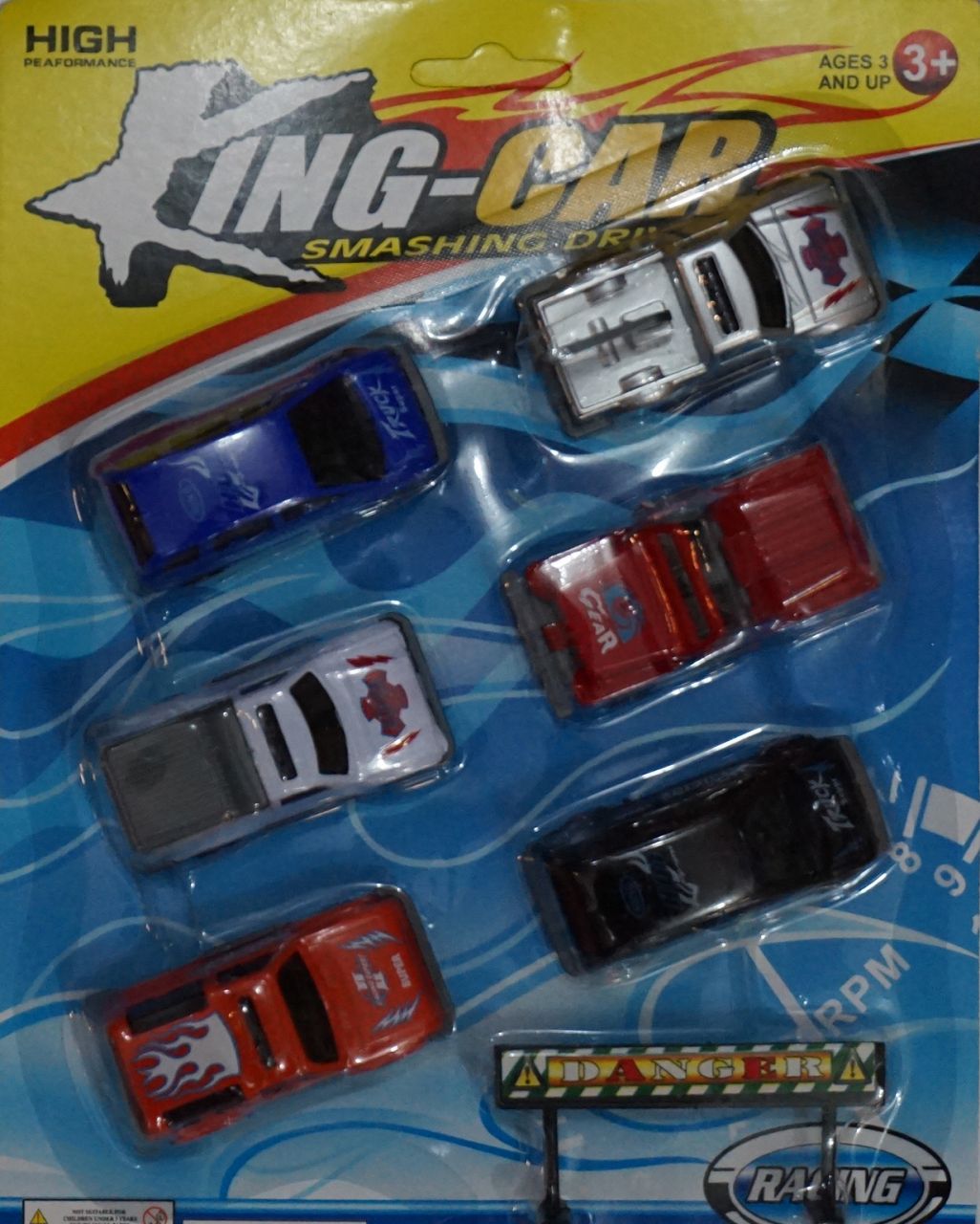 6db műanyag autó szett gyerek játék- King-car