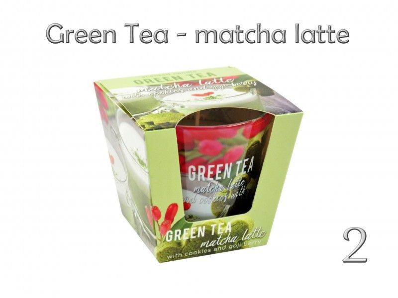 Illatgyertya pohárban Green tea 9cm 2féle típus