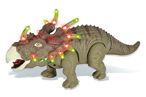 Elemes Triceratops Zöld Dínó mozog, világít No.6632 - Gyerek játék
