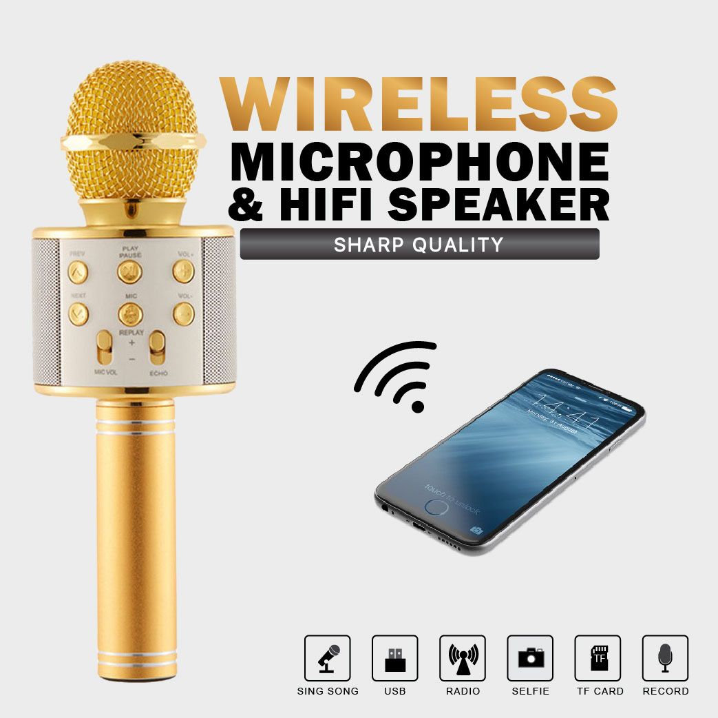 Vezeték nélküli Karaoke Bluetooth Mikrofon Hangszóró - WS-858