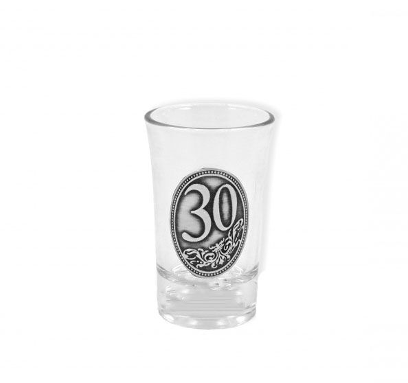 30. születésnapra óncímkés pálinkás pohár - Óncímkés Pálinkás pohár