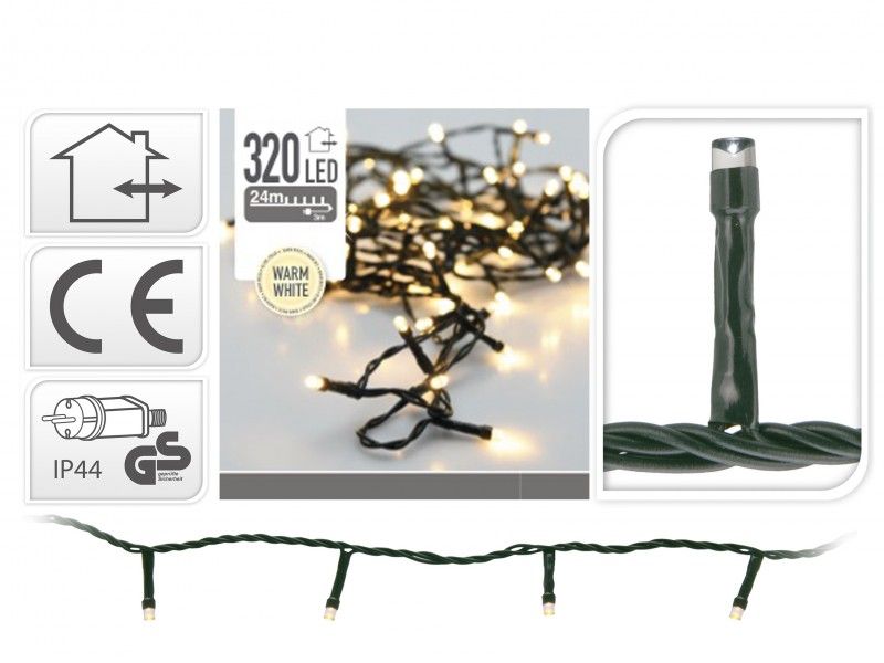 Karácsonyi 320 LEDes fényfüzér melegfehér kül- és beltéri 27m AX8401050 - Karácsonyi LEDes fényfüzér