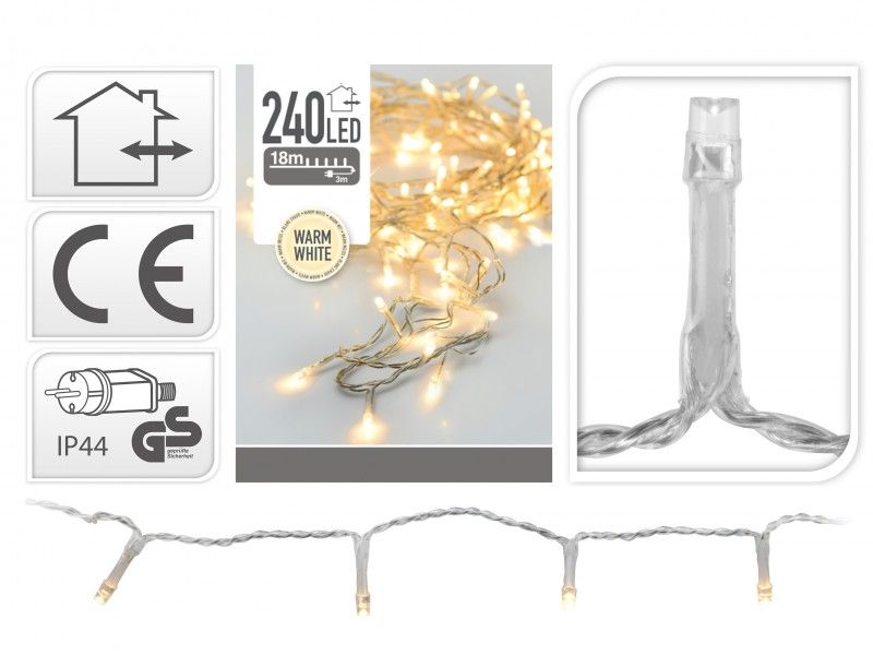 Karácsonyi 240 LEDes fényfüzér melegfehér kül- és beltéri 21m AX8404040 - Karácsonyi LEDes fényfüzér