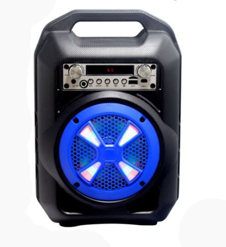 Hordozható hangszóró Bluetooth multimédia lejátszó akkumulátorral LED hangszóróval Mp3,FM-Rádió, 3,5 jack, USB, Micro SD kártya - B102