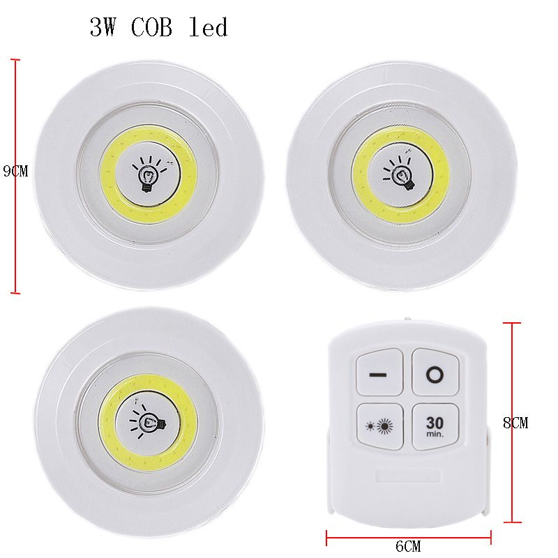 3db távirányítós Vezeték nélküli COB Led lámpa switch - COB