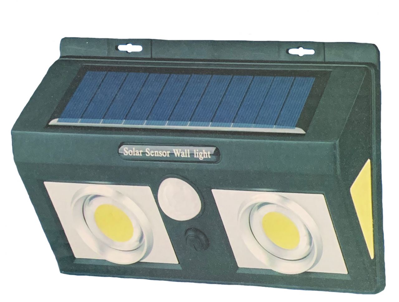 Extra erős Vezeték nélküli Napelemes 2+2 COB LED fali lámpa fény-mozgásérzékelős - CL-5066