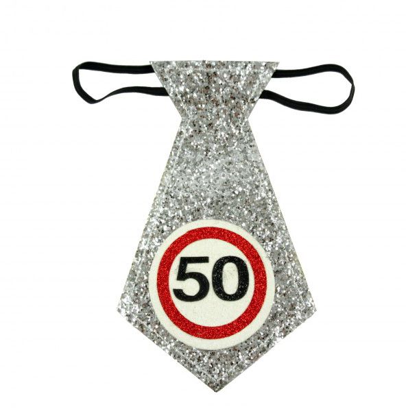 Party nyakkendő 50 évszámos ezüst 19,5cm 601763