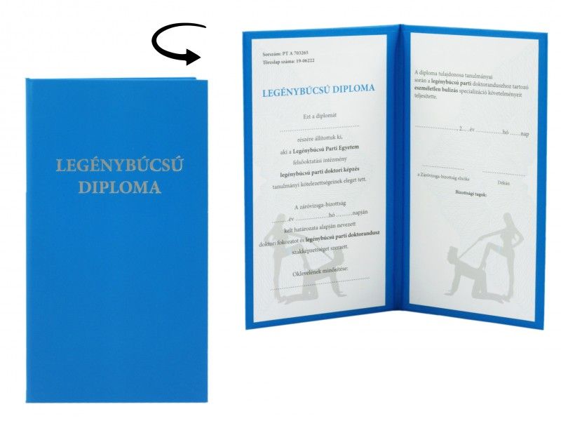 Legénybúcsú diploma M37976 - Vegyes tréfás termékek