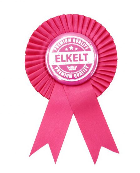 Szalagos kitűző Elkelt rózsaszín 16cm MSZK23766 - Tréfás Szülinapi Díjszalag