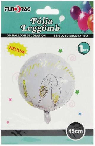 Lufi fólia Congratulation pezsgős 45cm 606928