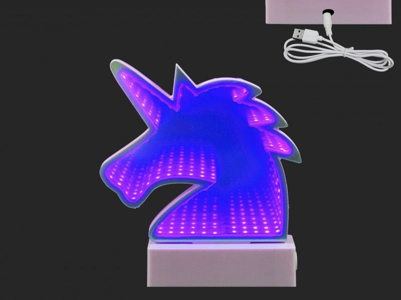 LEDes világító unicornis lila 17cm 232652