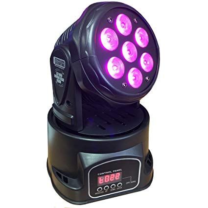 Mini motorosan mozgatható fejű LED Effekt RGBW Pro világítás 7LED x 10w