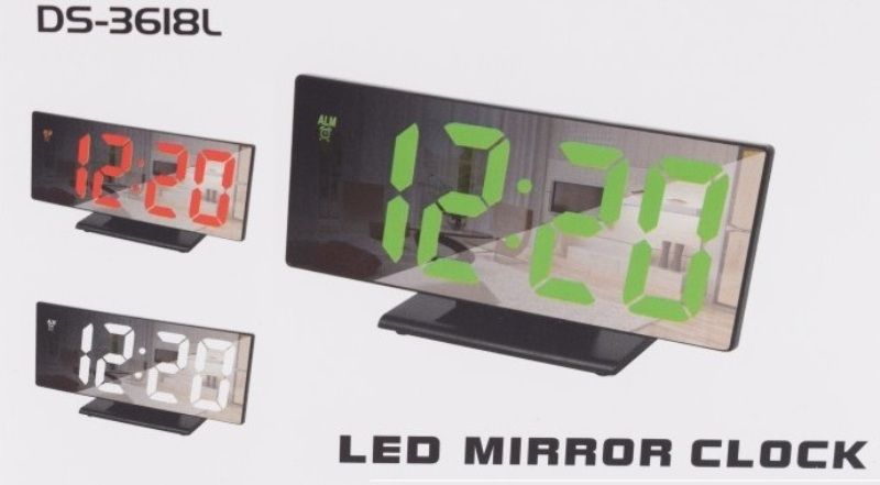 Tükrös Design LED Digitális ébresztő óra - DS-3618L