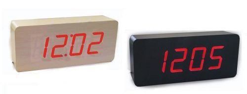 BIG Design Fa Digitális ébresztő Led óra érintésérzékeny, hangvezérlés - Piros kijelzővel