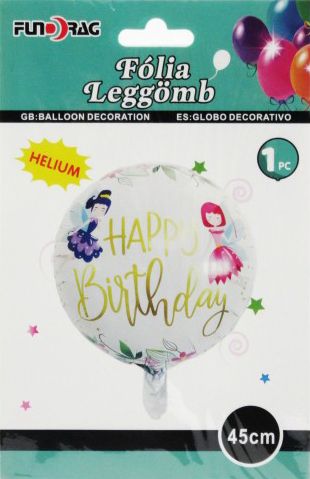 Lufi fólia Happy Birthday tündéres 45cm 612558