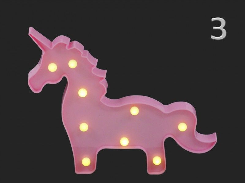 LEDes fali világító unicornis 25cm 3féle színben 00515