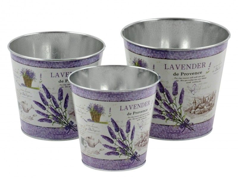 Fém kaspó szett Lavender 3db 00402 - Virágtartó