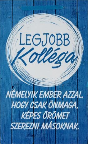 Fatábla Legjobb Kolléga kék 16x26cm - Falikép