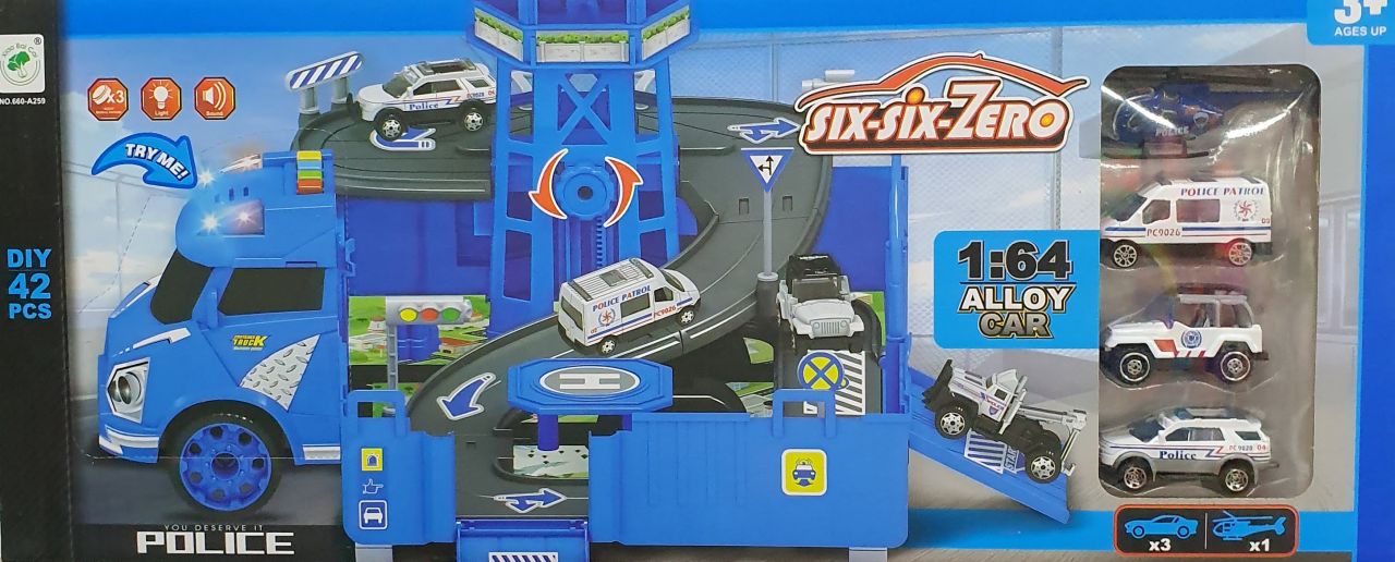 Autó pálya Police 42db-os szett - Gyerek játék