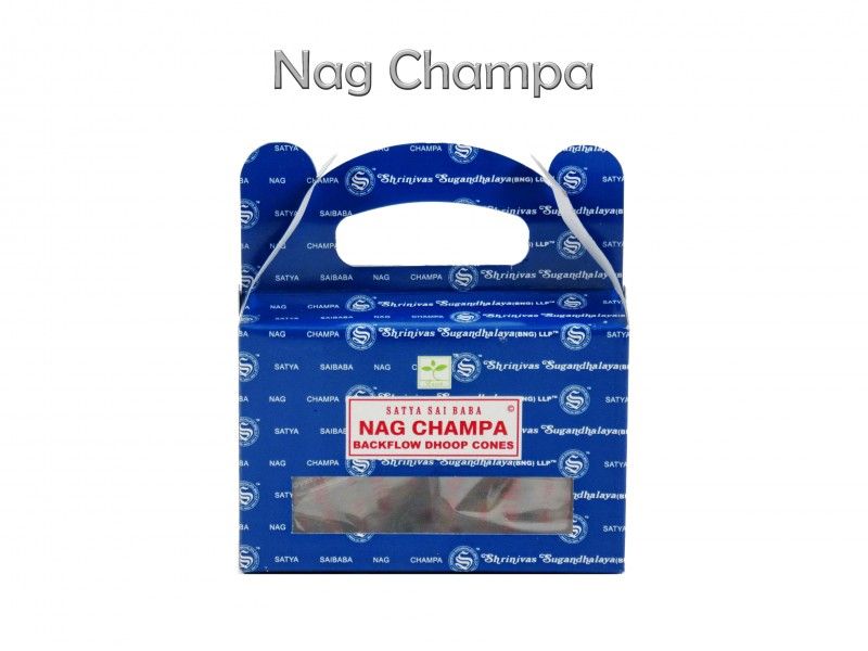 Backflow-lefelé áramló füstölő kúp Nag Champa 24db