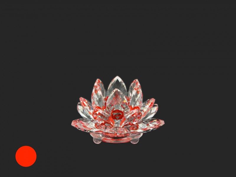 Lótusz kristály/30 piros 8x5cm 1211