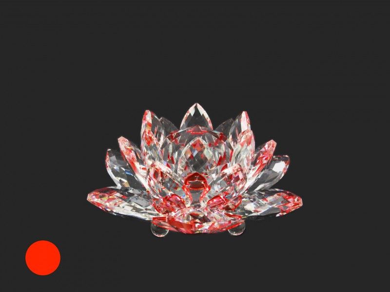 Lótusz kristály/50 piros 12x6cm 01220