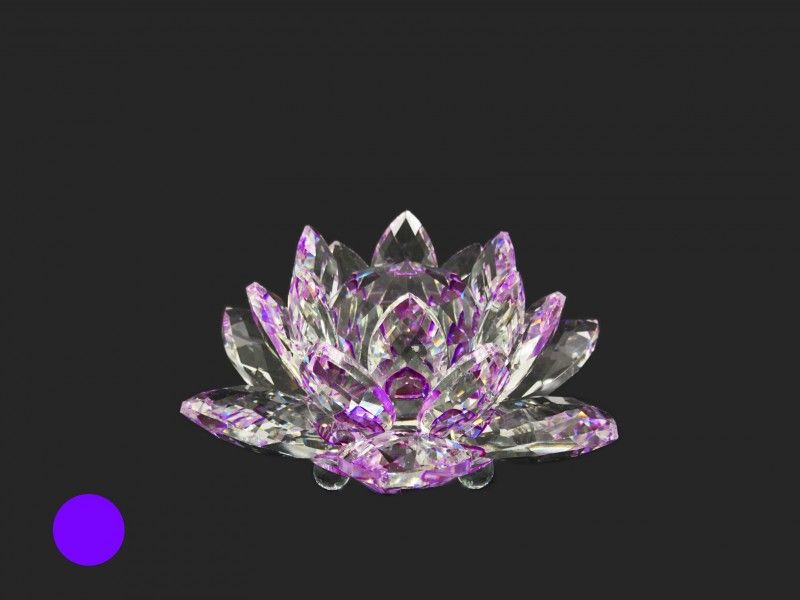 Lótusz kristály/50 lila 12x6cm 01219