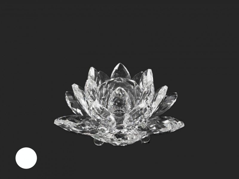 Lótusz kristály/50 fehér 12x6cm 01218