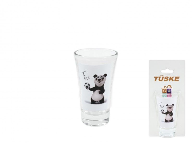 Pálinkás pohár Foci panda 9cm 01960 - Tréfás Feles pohár