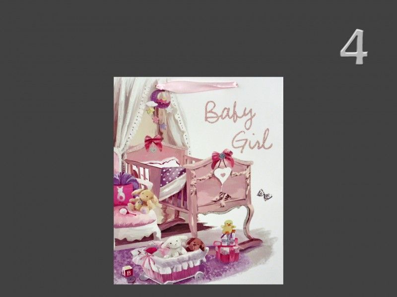 Ajándéktasak Baby Girl/Boy glitteres közép 18x10x23cm 4féle 8616