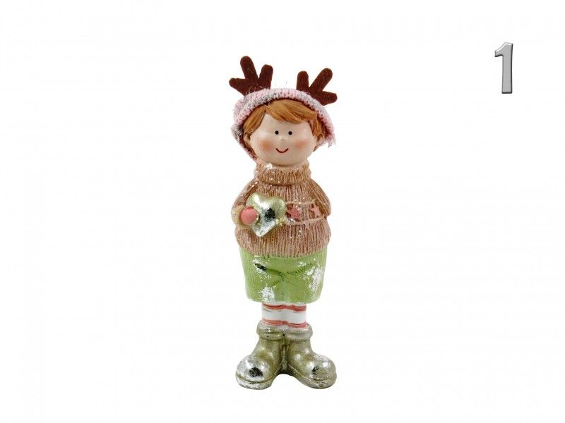 Gyerek figura szarvasos sapkában 16cm 2féle 01272