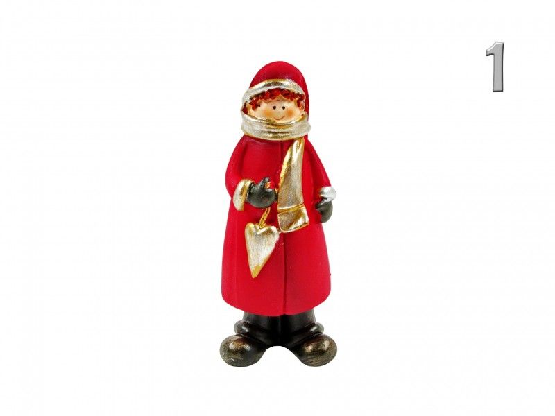 Gyerek figura piros kabátban 12cm 39896 2féle