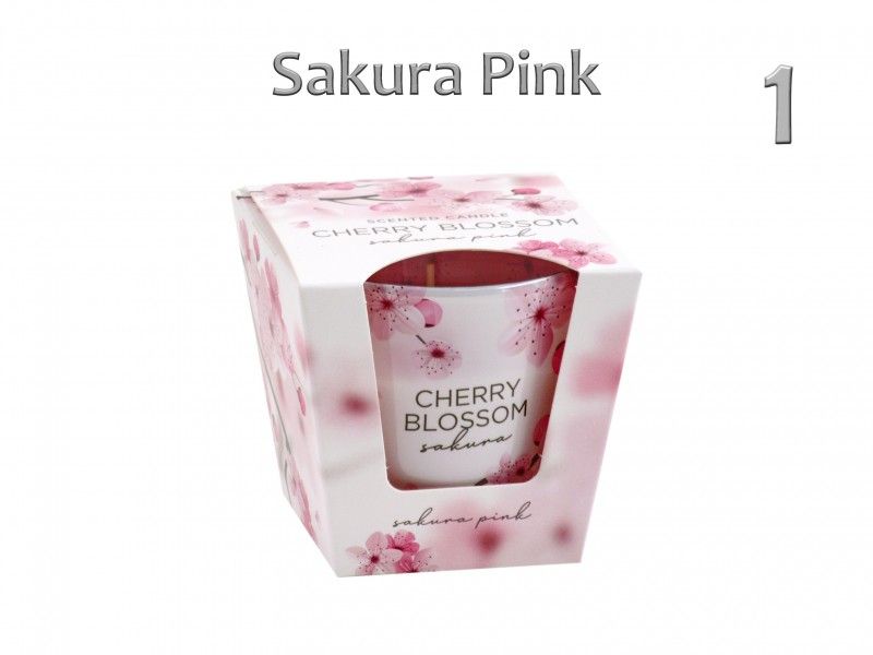 Illatgyertya pohárban Cherry Blossom 8,5cm 2féle