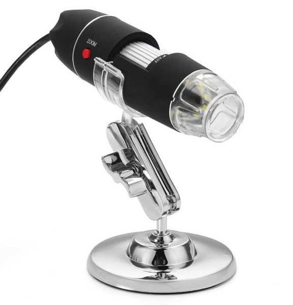USB Digitális mikroszkóp LED-es x1600-os nagyítással állvánnyal