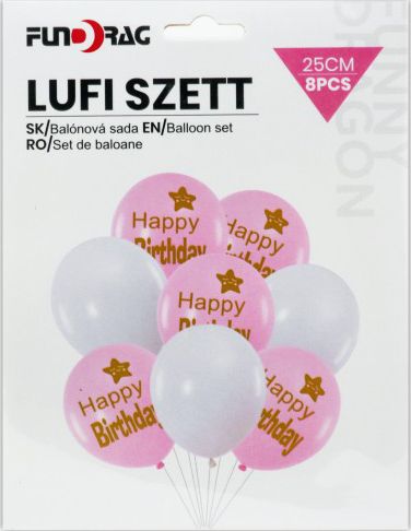 Lufi szett Happy Birhday 8db 25cm 626424