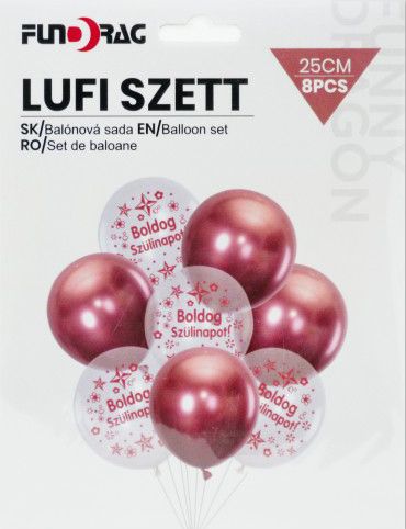 Lufi szett Boldog Szülinapot 8db 25cm 626479