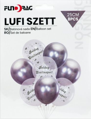 Lufi szett Boldog Szülinapot 8db 25cm 626462