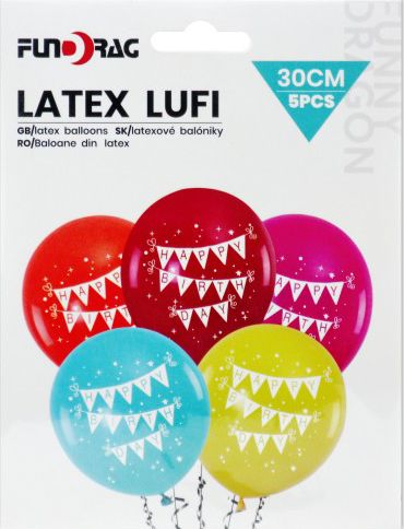 Lufi Happy Birthday színes 5db 30cm 627070