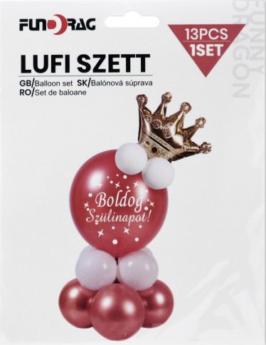 Lufi szett Boldog Szülinapot rose 13db 619594