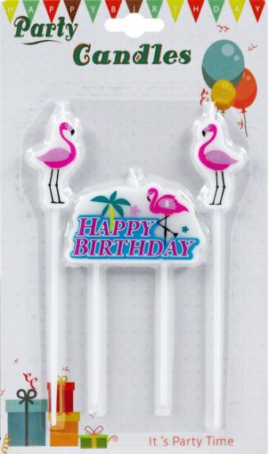 Tortagyertya Happy Birthday flamingó 3 részes 616524