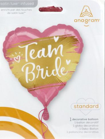 Lufi fólia Team Bride szív arany/rózsaszín 45cm N4176101