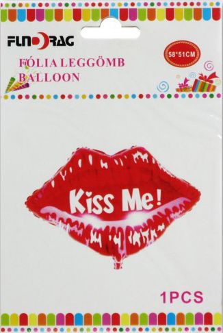Lufi fólia Kiss me! piros csók 58x51cm 60023