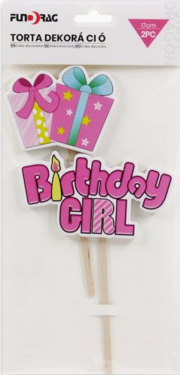 Torta dekoráció szett Birthday girl +ajándék 2db 619464