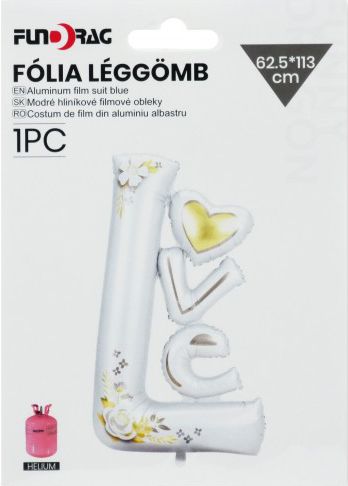 Lufi fólia Love fehér 62,5x113cm 617897