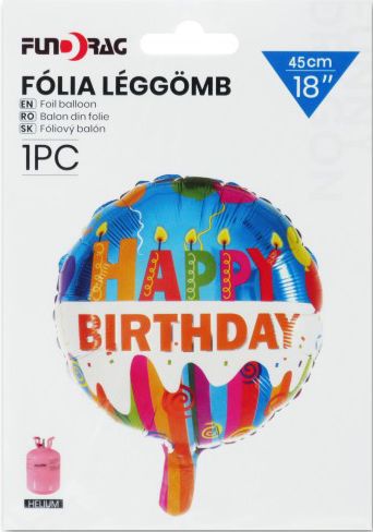 Lufi fólia Happy Birthday 45cm 622402