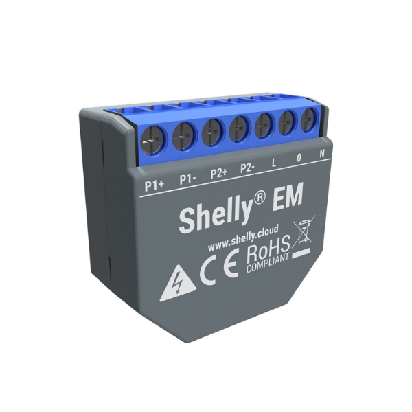 Shelly EM egy fázisú, nagyteljesítményű fogyasztásmérő és vezérlő