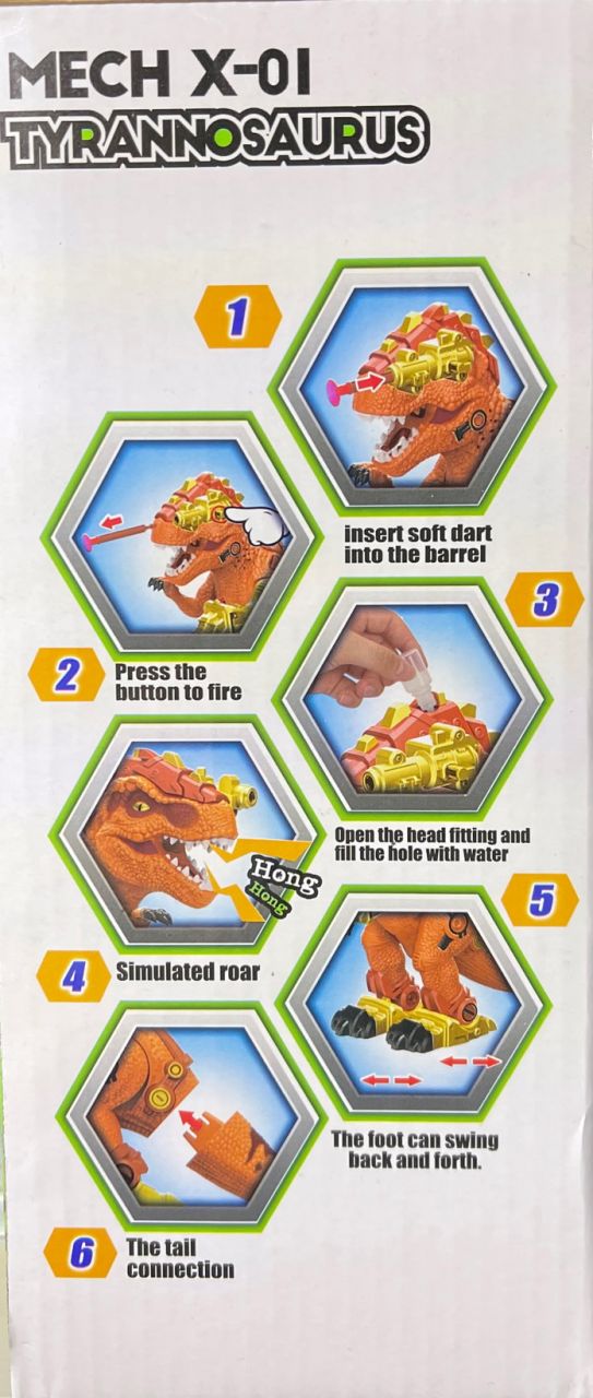Elemes Expedition Dinosaurus Mech X-01 Tyrannosaurus Dínó mozog, világít No.3360 - Gyerek játék